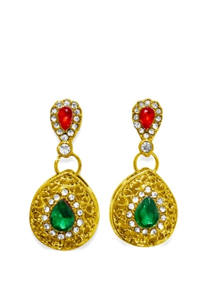 HZMER JEWELLERY Roop crystal-embellished drop earrings - Gold