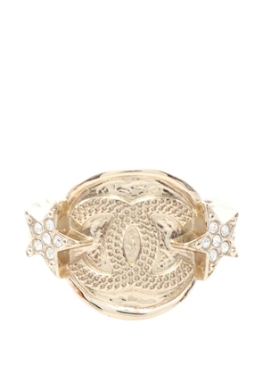 CHANEL Pre-Owned 2023 CC Gold Plated Strass Star Ring costume ring
