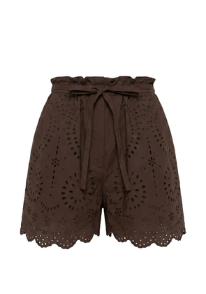 MeimeiJ broderie-anglaise scalloped shorts - Brown