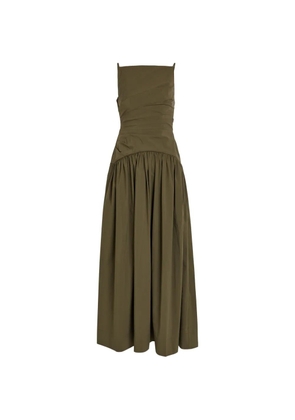 Shona Joy ruched gathered-skirt maxi dress - Green