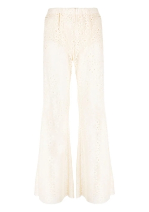 Forte Forte sheer lace flared trousers - Neutrals