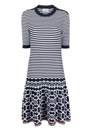 Ferragamo stripe-print midi dress - Blue