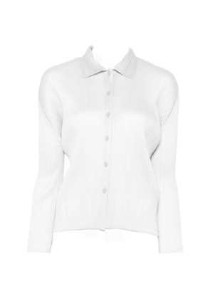 Pleats Please Issey Miyake pleated button-up shirt - Grey