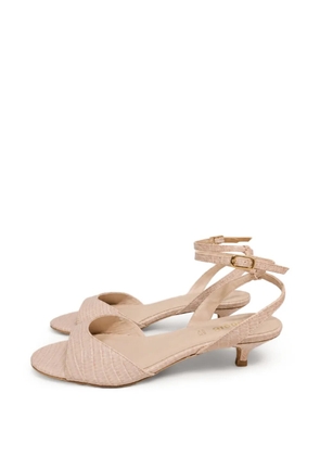 Poche Paris croc-effect ankle-strap sandals - Neutrals