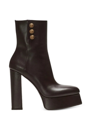 Balmain Brune-calfskin ankle boots - Brown
