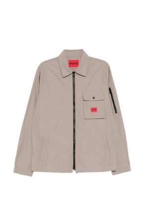 HUGO zip-up utility shirt - Brown