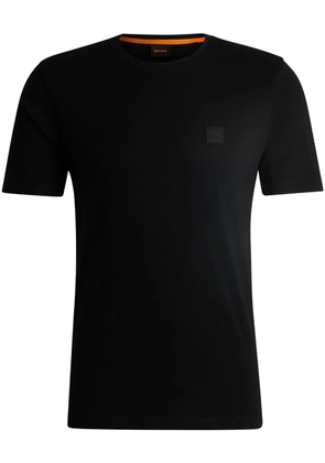 BOSS logo-embroidered T-shirt - Black