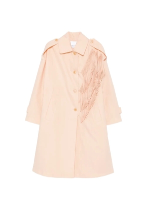 Erika Cavallini fringe-detail trench coat - Orange