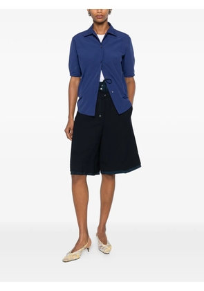 System drawstring layered-hem shorts - Blue
