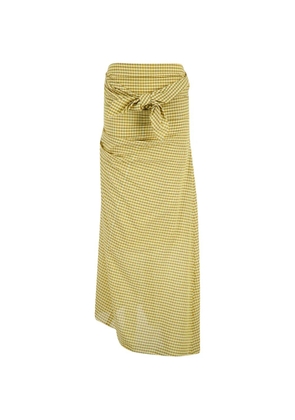 Auralee gingham-check asymmetric dress - Yellow