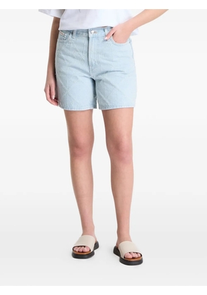 Calvin Klein monogram-embroidered denim shorts - Blue