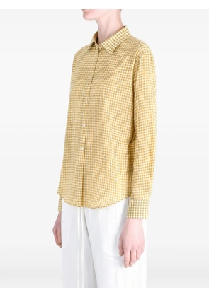 Auralee Airy gingham-check shirt - Yellow