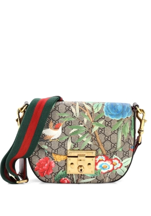 Gucci Pre-Owned Padlock Saddle Tian Print GG Coated Canvas Medium shoulder bag - Brown