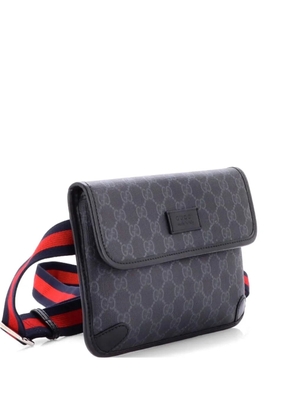 Gucci Pre-Owned Web Flap GG Coated Canvas belt bag - Black