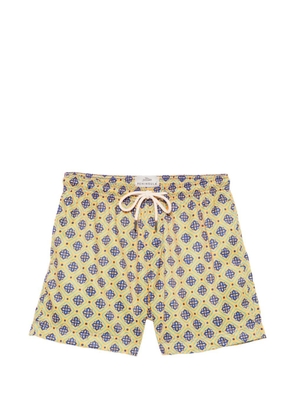 PENINSULA SWIMWEAR Pantelleria geometric-print drawstring swim shorts - Orange