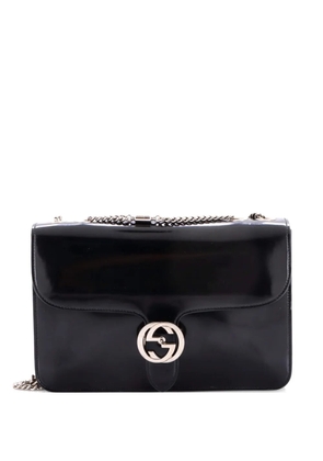 Gucci Pre-Owned Interlocking Patent Medium shoulder bag - Black
