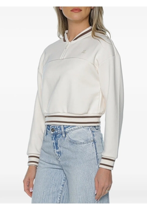 Armani Exchange striped-trim quarter-zip sweatshirt - White