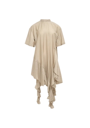 YCH asymmetric-hem mini dress - Neutrals