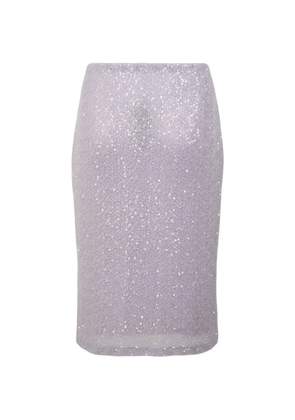 DES PHEMMES bead-embellished sequined midi skirt - Purple