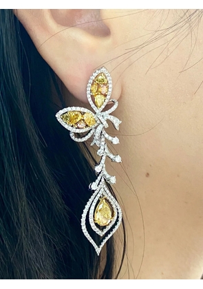 HYT Jewelry butterfly diamond drop earrings - Silver