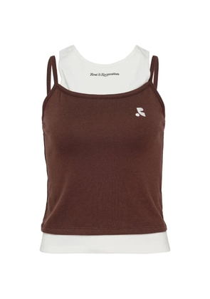 Rest & Recreation layered logo-embroidered tank top - Brown