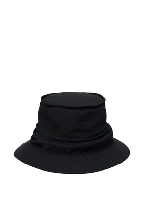 Yohji Yamamoto draped-embellishment bucket hat - Black