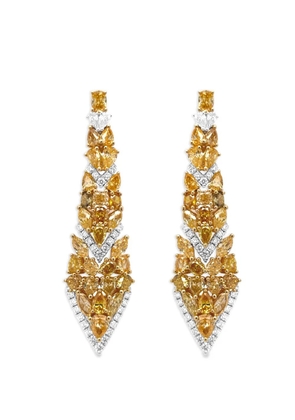 HYT Jewelry geometric diamond drop earrings - Silver