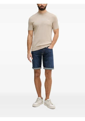 GUESS USA Sonny logo-patch denim shorts - Blue