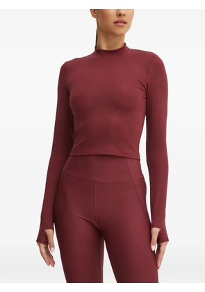 Casall ribbed-knit thumb-slot yoga top - Red
