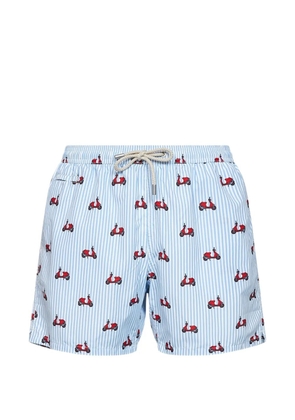 MC2 Saint Barth Lighting Micro scooter-print swim shorts - Blue