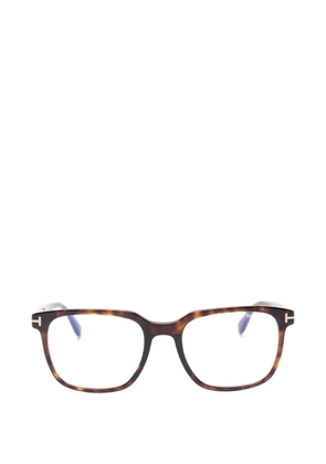 TOM FORD Eyewear Cannage-pattern geometric-frame sunglasses - Brown
