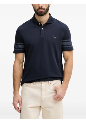 GUESS USA stripe-detail polo shirt - Blue