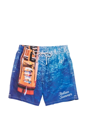 MC2 Saint Barth Gustavia boat-print drawstring-waist swim shorts - Brown