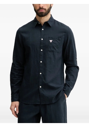 GUESS USA logo-patch button-down shirt - Blue