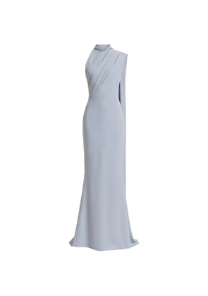 Gemy Maalouf padded-shoulder cape dress - Blue