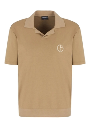 Giorgio Armani logo-embroidered T-shirt - Neutrals