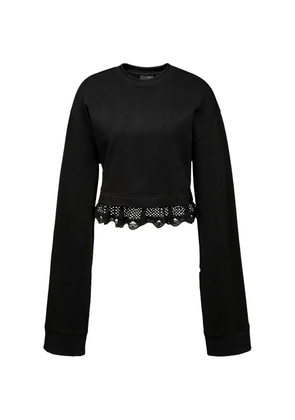 Fenty X Puma lace-trim cropped sweatshirt - Black