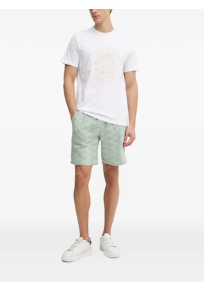 GUESS USA zigzag-pattern knitted shorts - Green