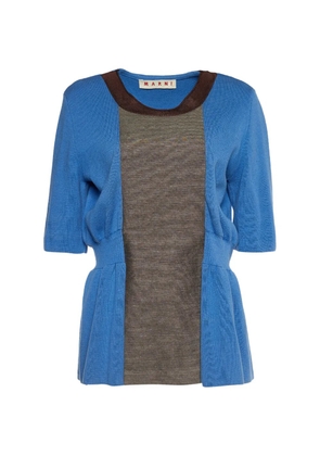 Marni Pre-Owned colorblock rib-knit top - Blue