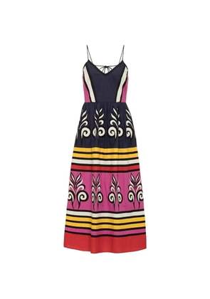 Carolina K graphic-print striped dress - Blue