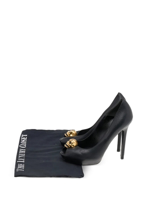 Alexander McQueen Pre-Owned Skull peep-toe pumps - Black