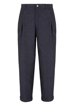 Giorgio Armani pleated cropped tapered trousers - Grey
