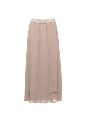 Peserico layered elasticated-waist midi skirt - Neutrals