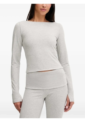 Casall boat-neck long-sleeve yoga top - Grey