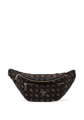 GUESS USA monogram-print logo-plaque belt bag - Black