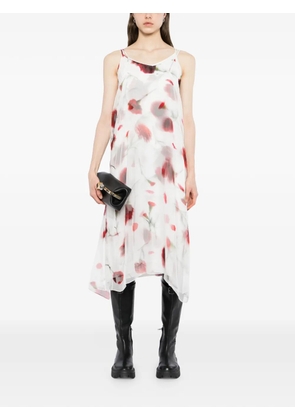 ALAINPAUL carnation-print silk dress - White