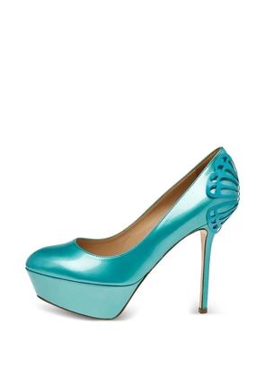 Sergio Rossi Vintage butterfly-plaque platform pumps - Green
