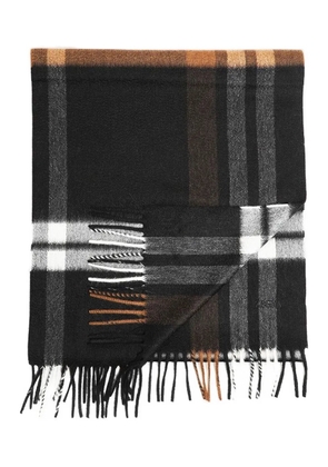 Zegna checked fringed scarf - Black