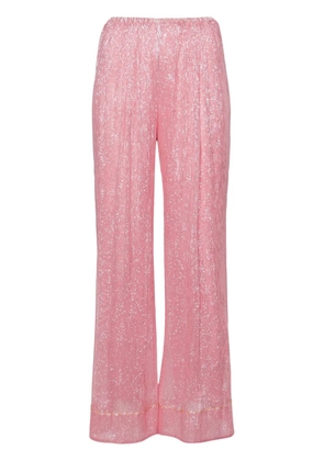 Forte Forte straight-leg lurex trousers - Pink