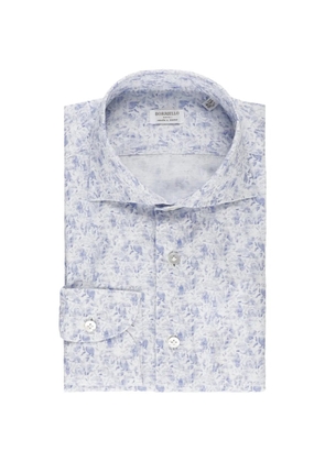 BORRIELLO NAPOLI floral-print spread-collar shirt - White